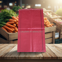 Sac tissé en PP transparent jaune et rouge de 60x90cm pour carottes et pommes de terre, capacité 25kg/50kg, idéal pour l'agriculture et l'épicerie