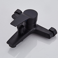 Ensemble de robinetterie de douche murale le plus populaire, en laiton noir durable, avec jet de pluie, monocommande et fonction de mesure