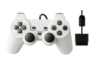 Manette filaire pour console PS2, joystick filaire pour PS2, double moteur pour PS2, manette de jeu pour PS2