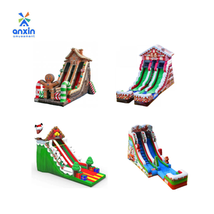 Château <span class=keywords><strong>gonflable</strong></span> de Noël avec toboggan <span class=keywords><strong>structure</strong></span> de jeu tout-en-un pour les carnavals d'arrière-cour événements de vacances communautaires amusants pour les enfants - Product Image 3