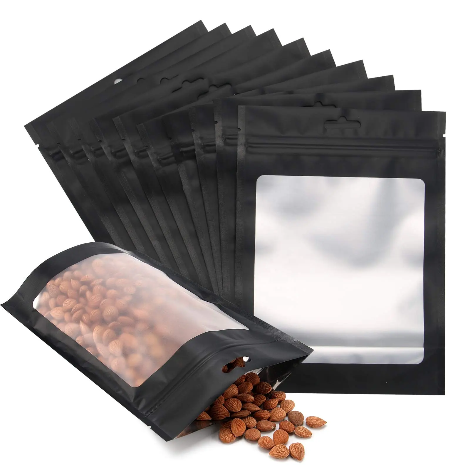 Bolsa de café selladora de Papel kraft con logotipo personalizado, bolsa de embalaje de té, bolsa de alimentos selladora de granos de frutas secas