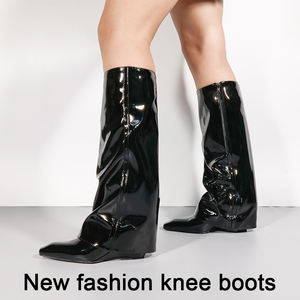 חדש עיצוב נשים של מגפי 7 cm גבוהה העקב גבירותיי מגפי נעליים סקסיות מגפי נשים נעלי הברך גבוהה העקב נעליים עבור נשים - Product Image 2