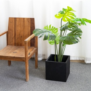 Grote Cement Fiber Glas Hand-Borstel Vierkante Outdoor <span class=keywords><strong>Planter</strong></span> Box Met Zwarte Verf Voor Tuin Decor - Product Image 2