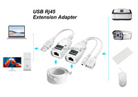Harga Pabrik Langsung Kabel Adaptor Ekstensi USB RJ45 USB 50m Extender Melalui Cat5/Cat5e/Cat6