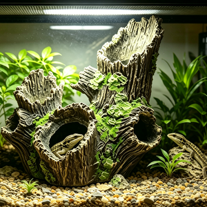 Décoration en résine de bois flotté pour aquarium et terrarium, avec trous pour cachettes, pour vivarium bioactif - Product Image 1