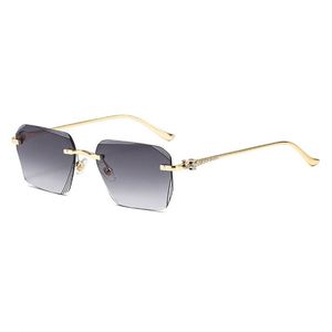 Gafas de Sol Cuadradas Sin Montura con Patas de Leopardo Metálicas y Degradado, Protección UV400, con Logotipo Personalizado 2025, para Hombre y Mujer - Product Image 5