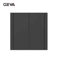 Interrupteurs muraux GEYA en matériau PC personnalisé, norme européenne IP20, 86*86mm, 10A 250V, 2 gangues, 1 voie, étanches, design minimaliste