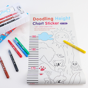 <span class=keywords><strong>Tableau</strong></span> de croissance mural créatif pour enfants <span class=keywords><strong>Peinture</strong></span> Papier Graffiti Outil de griffonnage avec règle de crayon Produit de <span class=keywords><strong>mesure</strong></span> de hauteur pour enfants - Product Image 3