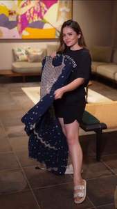 Conjunto de top y pantalón palazzo de diseño Georgette con lentejuelas, tallas 38 a 44 con margen de 3XL, completamente cosido, traje indio para bodas y fiestas. - Product Image 2