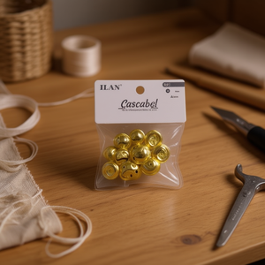 Campanelle Ilan Cascabel 40mm Oro Confezione da 2 Pezzi per Artigianato e Decorazione di Abiti - Product Image 3