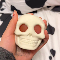Jouet à presser en plastique en forme de crâne pour Halloween - Personnalisable, plusieurs couleurs, anti-stress, cadeau surprise