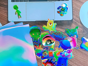 Offre Spéciale A4 taille holographique étanche auto-adhésif arc-en-ciel vinyle autocollant pour Laser et imprimante à jet d'encre Compatible <span class=keywords><strong>Cricut</strong></span> - Product Image 4