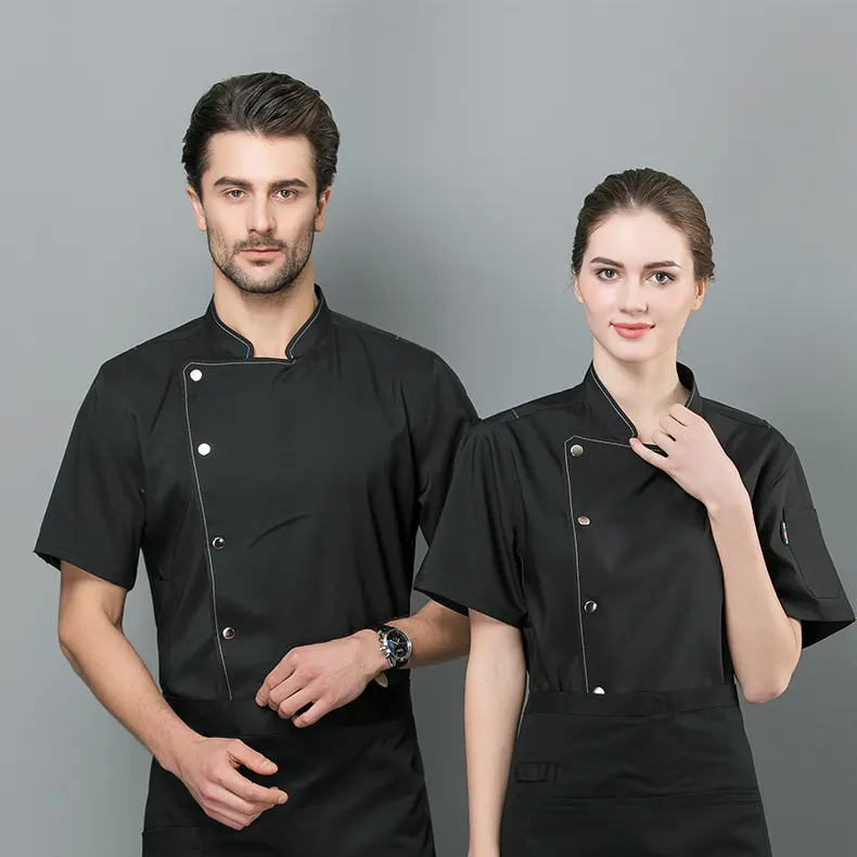 Wholesale High Quality Waiter Uniform Restaurant Hotel Product Executive Chef Uniform For Unisex Sleeve Hotel Kitchen Uniform