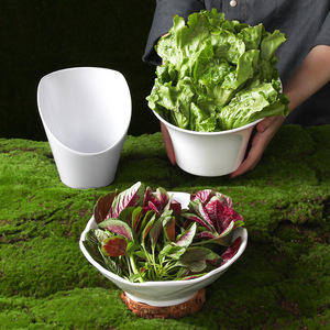 Xiangyuan Meimei melamine tableware <b>large</b> bowl for commercial hot <b>pot</b>, white vegetable, mushroom, and lettuce bucket, creative - Product Image 3