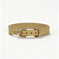 Kalung Anjing Kulit Asli HW, Kulit Sapi Full Grain Jahitan Tangan, Dapat Disesuaikan untuk Anjing Kecil, Sedang, dan Besar