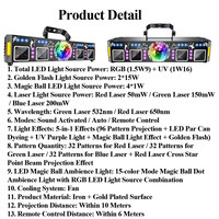 Lumière de fête à 15 couleurs, mode RGB+UV, garantie 1 an, projecteur disco laser, stroboscope, boule magique LED, lumières DJ pour KTV et soirées