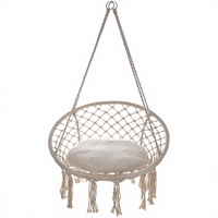 Fauteuil suspendu en macramé moderne, siège balançoire en corde fait main, rembourré, mobilier d'intérieur et d'extérieur pour chambre, cour, hôtel