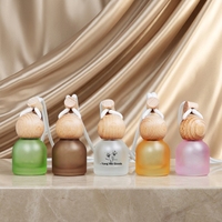 Diffuseur de parfum pour voiture en verre coloré 10 ml, flacon rond givré à suspendre, impression de logo personnalisée