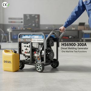 เครื่องเชื่อมเครื่องยนต์300A 5KW 195F 6KW 530CC 5000W 5.5KW สตาร์ทเครื่องกำเนิดทองแดงแข็งเครื่องเชื่อม HS6900-300A-diesel * แบบพกพา - Product Image 6