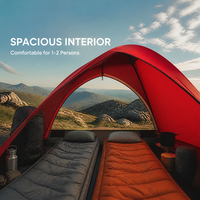 Tente de camping légère pour 1-2 personnes, imperméable, coupe-vent, 4 saisons, avec nylon enduit de silicone et poteaux en aluminium