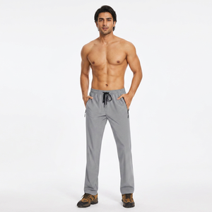 High Quality Men's <b>Trousers</b> Custom Logo Printing Knitted Pocket Men's Pants Casual Joggers Comfortable Elastic Waist Sweatpants - Product Image 1