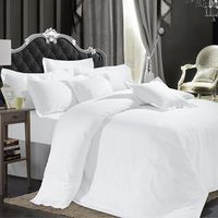 Parure de lit 4 pièces en coton tissé uni 100 % coton, écologique, respirante, 300 fils, taille King, avec drap-housse, housse de couette et taies d'oreiller, toutes saisons