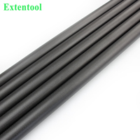 Perche télescopique de nettoyage de gouttières en acier au carbone 3K 100% 60 pieds pour utilisation avec l'aluminium
