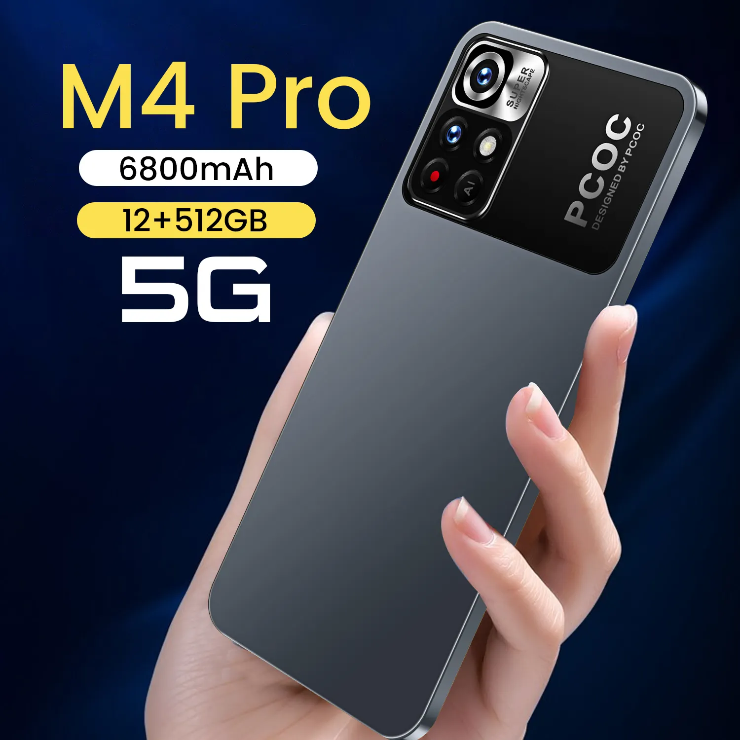 2022 New Dual Sim Card M4 Pro Big screen Mobile Phones 6.7 inch Full display 8 GB +256 GB Android 11.0 Gaming Smartphone