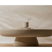 Meubles de salon Table basse ronde nordique Table basse en béton blanc Table basse moderne