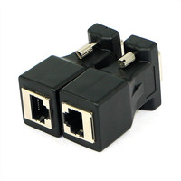RJ45 ke VGA Extender adaptor pria KE LAN CAT5 jaringan kabel Ethernet adaptor wanita dalam stok