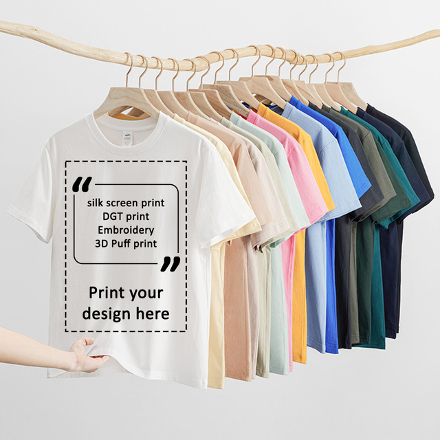 Wholesale Custom Knitted T-Shirt Men 180GSM Pure Cotton Casual Solid Short Sleeve Silk Scree Print Tshirts