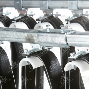 Système d'alimentation électrique sur rail en acier galvanisé kit de chenilles de 6m avec chariots à câbles pince d'extrémité chariot de remorquage pour grues et machines - Product Image 1