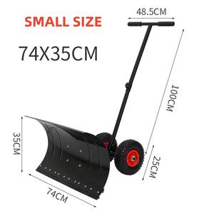 2 바퀴 눈 제거제 수동 정원 청소 카트 롤링 스노우 푸셔를위한 정원 하드웨어 도구 - Product Image 2