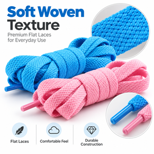 Lacets plats en polyester de luxe personnalisés, haute qualité, largeur 70-160 cm, embouts transparents, aglets, vente en gros, toutes couleurs - Product Image 5