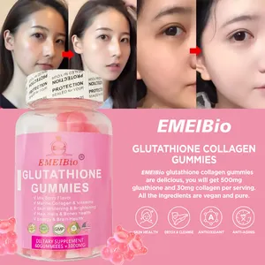 Private label natural l-glutathione skin lightening glutathione reduced whitening skin collagen gummies