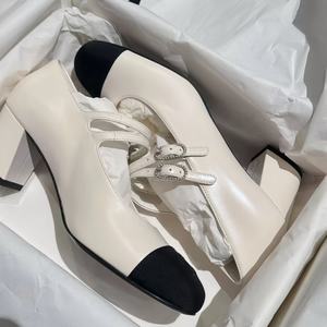 Chaussures de luxe de créateur pour femmes, sandales à talons, cuir véritable de haute qualité, bout rond, escarpins de marque, chaussures de soirée tendance - Product Image 4