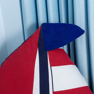 Cojín decorativo con forma de velero, cojín decorativo de algodón a rayas para decoración del hogar, oficina y dormitorio - Product Image 3