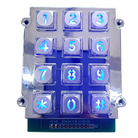 Kontrol Akses Keamanan Keyboard Logam Anti-Vandal Tahan Air Keypad Baja Tahan Karat Untuk Penggunaan Luar Ruangan Bersertifikasi CE FCC