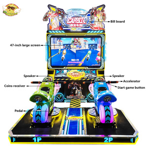 Vente en gros d'usine de jeux vidéo électroniques, simulateur de course d'arcade à 2 joueurs, machine de course de <span class=keywords><strong>moto</strong></span> pour enfants à pièces, à utiliser en intérieur - Product Image 2