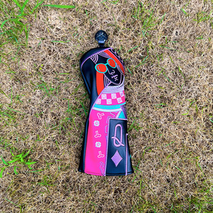 ฝาครอบป้องกันไม้กอล์ฟเจคิวเค โป๊กเกอร์คิงหมายเลข ดีไซน์การ์ตูน 1 แบบสำหรับหัวไม้แฟร์เวย์และหัวไม้เหล็ก - Product Image 4