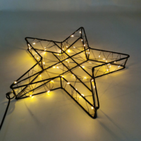 Lampu gantung Natal LED 3D, lampu gantung kawat tembaga bintang logam LED 3D