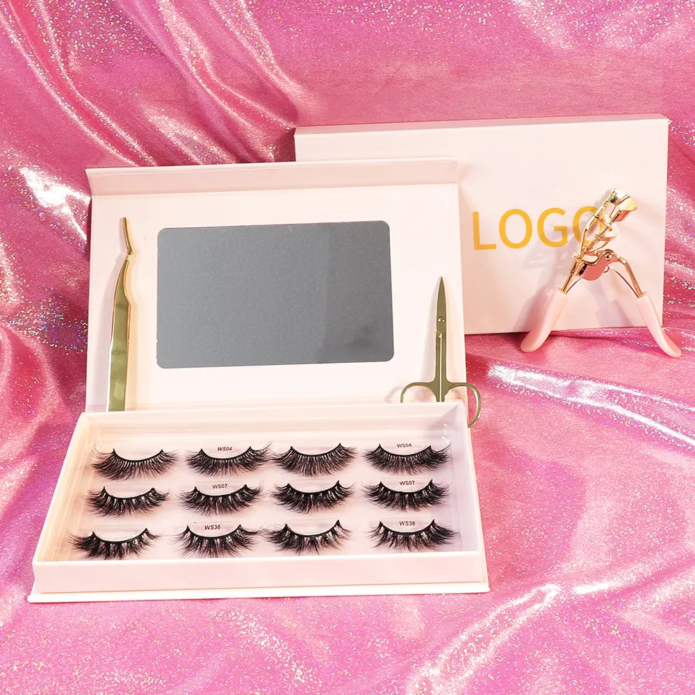 Fluffy 5D 15mm 25mm 6pairs fashion lashes book Real siberian mink Eyelash 3D Lashes with customized packaging