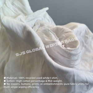 Trapos de Pintor de Algodón Blanco Grado A, Paños de Limpieza de Algodón Puro, Trapos de Camiseta Blancos Reciclados para la Industria de la Limpieza - Product Image 4