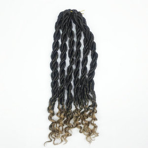 24strands/pack 75g Twisted <strong>Dreadlocks</strong> Crochet Braids Best <strong>Synthetic</strong> Hair Extensions Curly GODDESS Faux Locs Braiding 18 Inch - Product Image 3