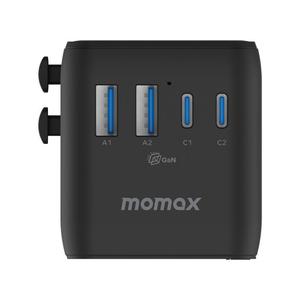 Venta caliente <span class=keywords><strong>MOMAX</strong></span> UA22 1-World2 70W Dual AC Mini GaN Global Travel Toma de carga rápida Adaptador de cargador USB de PC ignífugo - Product Image 5