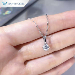 تيانيو الأحجار الكريمة قلادة التخرج هدية مجوهرات الفضة بالجملة قلادة سلسلة مويسانيتي 18 قيراط الذهب مليئة كابل قلادة - Product Image 2