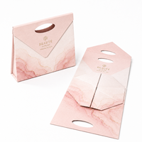 Boîte cadeau personnalisée avec aimant puissant, pliable, style enveloppe, avec trou pour poignée, emballage plat, boîte cadeau en papier, estampage à chaud, logo personnalisé