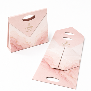 Custom Powerful Magnet Foldable Envelope Style Gift <b>Box</b> With Handle Hole <b>Flat</b> <b>Pack</b> Paper Tote Gift <b>Box</b> Hot Stamping Custom Logo - Product Image 2