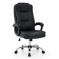 Chaise de bureau exécutive moderne à dossier haut en cuir PVC avec base chromée pivotante pour hôpital, école, bureau privé