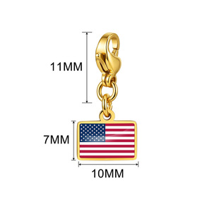 Vendita all'Ingrosso di Charm con Bandiere Nazionali 10*7mm in Acciaio Inox <span class=keywords><strong>per</strong></span> Braccialetti Fai-da-Te, Gioielli <span class=keywords><strong>per</strong></span> Uomo, Donna e Coppie - Product Image 4